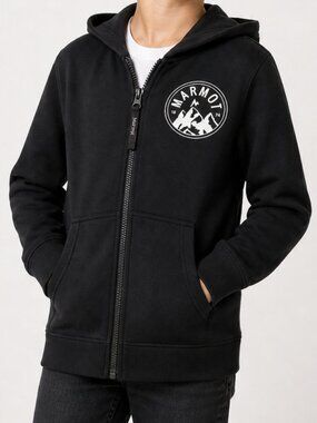 Boys MARMOT Black Full Zip Hoodie Sweatshirt Medium